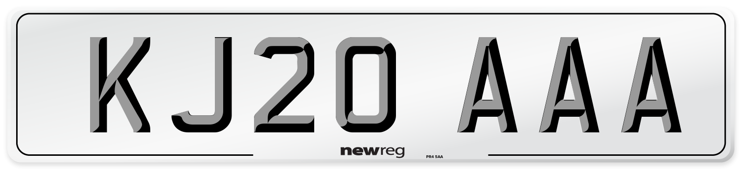 KJ20 AAA Number Plate from New Reg